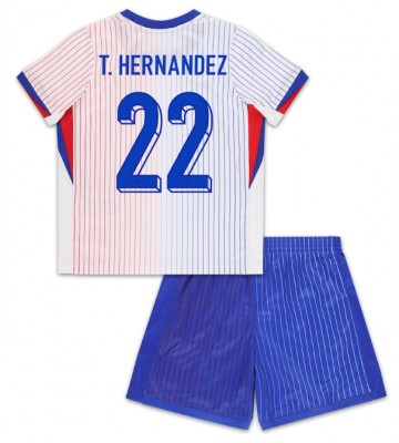 Frankrig Theo Hernandez #22 Udebanesæt Børn EM 2024 Kort ærmer (+ korte bukser)
